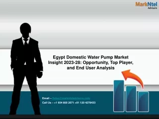Egypt Domestic Water Pump Market to See Booming Growth By 2028| Taqamisr, And Gr