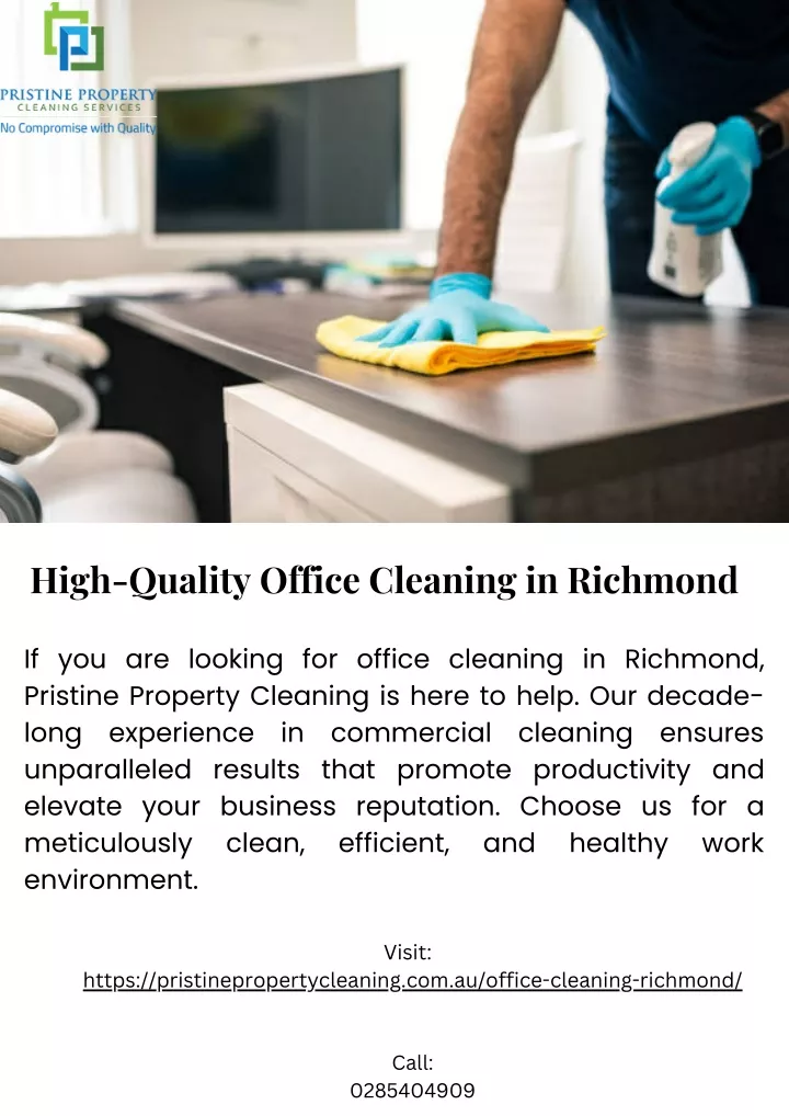 high quality office cleaning in richmond