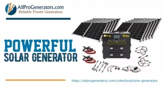 Harness the Power of the Sun with Solar-Powered Generators at AllProGenerators