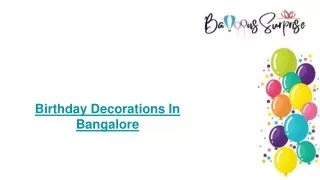 Birthday Decorations in Banglore