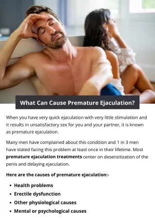 What Can Cause Premature Ejaculation