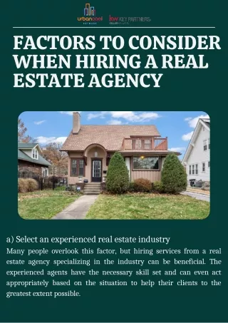 5 Factors To Consider When Hiring A Real Estate Agency