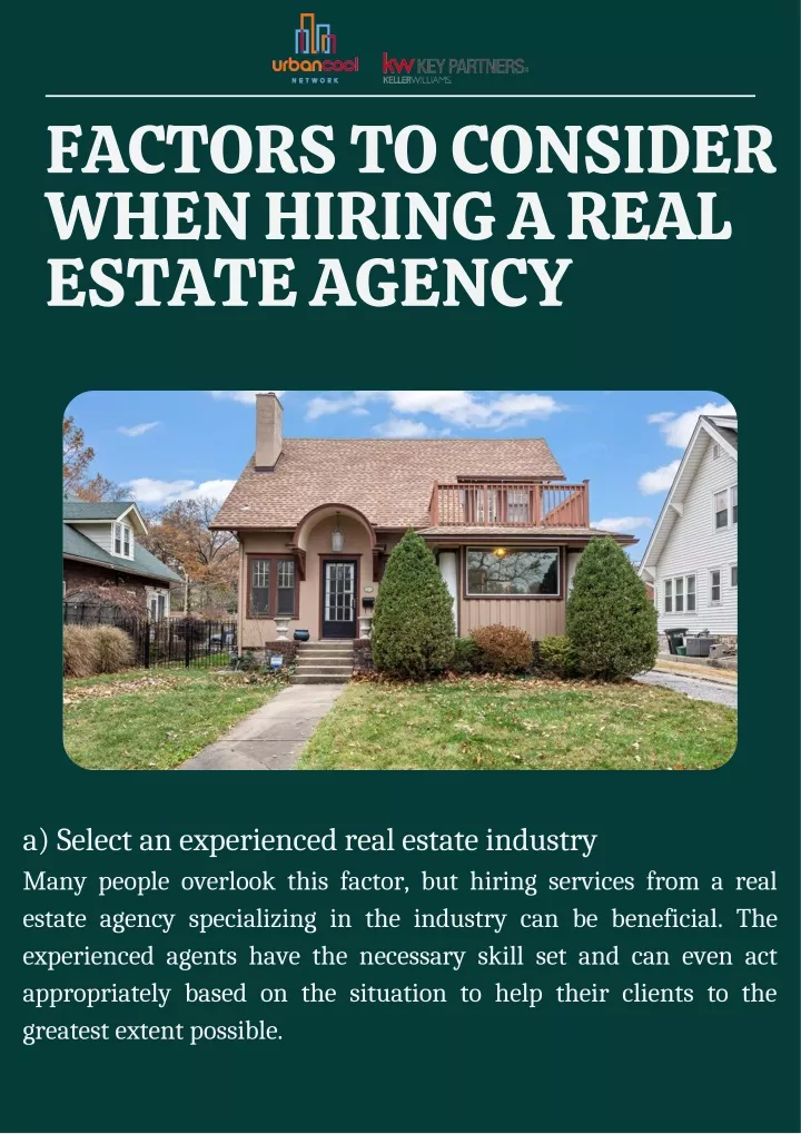 factors to consider when hiring a real estate