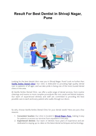 Best Dental Clinic in Pune : Vanilla Smiles