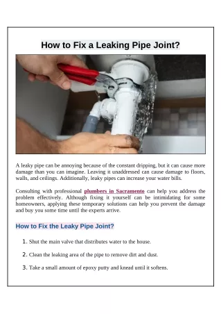 Essential Steps for Fixing Leaky Pipe Joints at Home