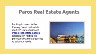 Paros Real Estate Agents