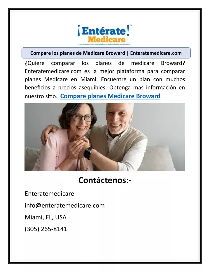 compare los planes de medicare broward