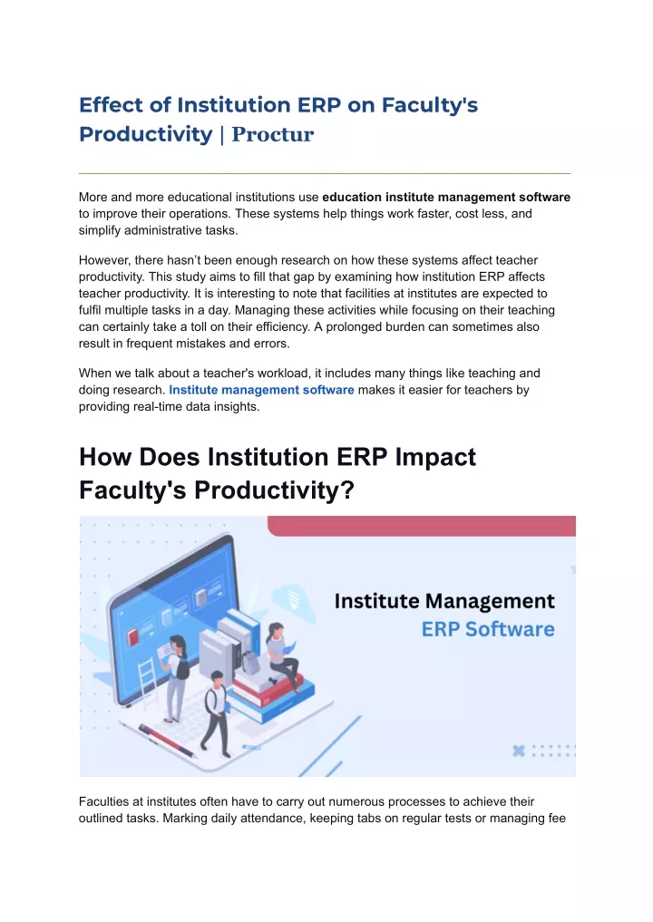 effect of institution erp on faculty