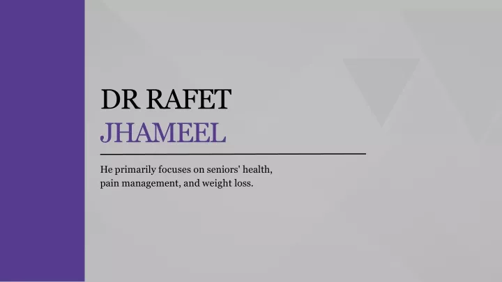 dr rafet jhameel