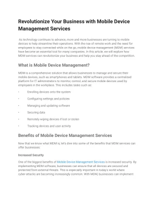 revolutionize your business with mobile device