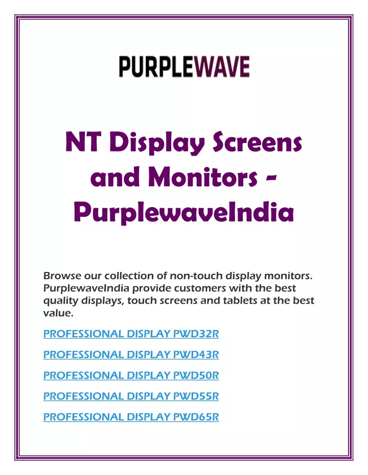 nt display screens and monitors purplewaveindia