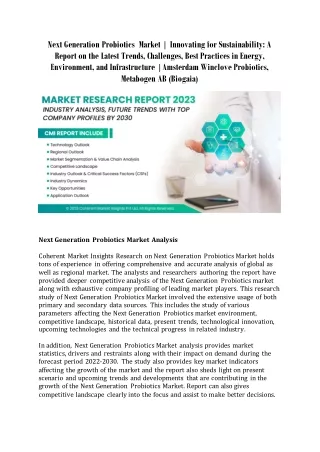 next generation probiotics market innovating