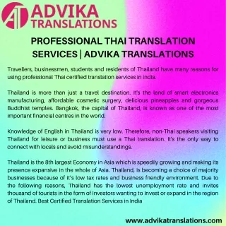 PROFESSIONAL THAI TRANSLATION SERVICES | ADVIKA TRANSLATIONS