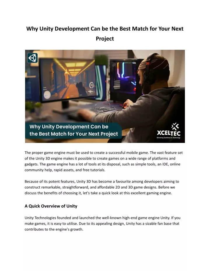 why unity development can be the best match
