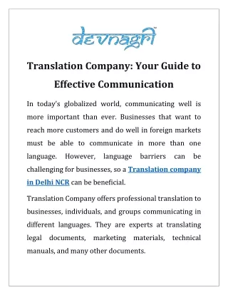 translation company your guide to