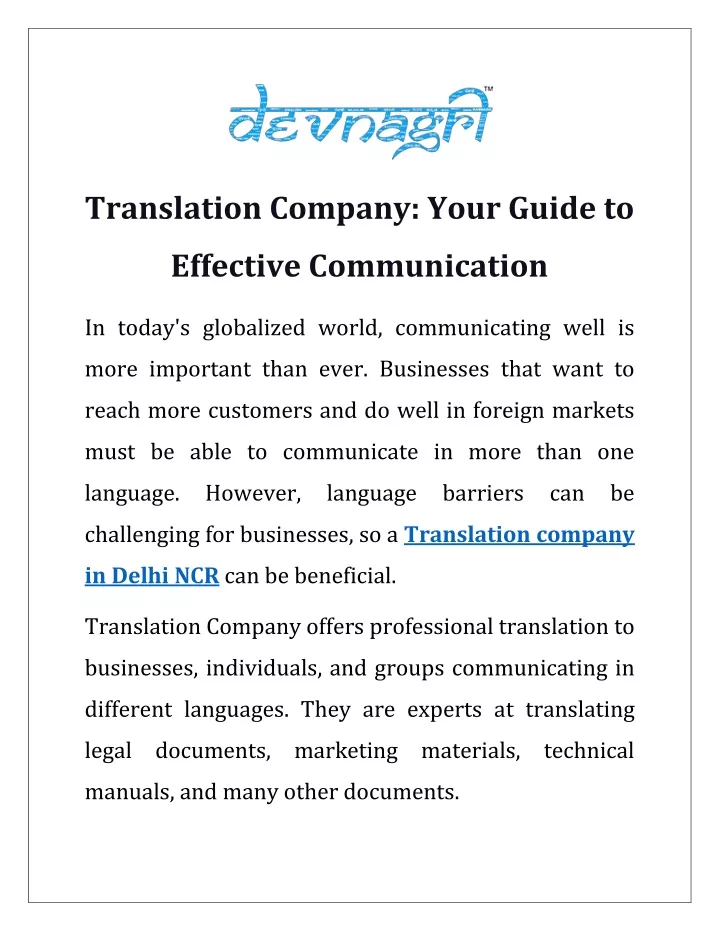 translation company your guide to