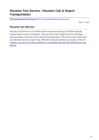 houstoncabservice.home.blog-Houston Taxi Service  Houston Cab amp Airport Transportation
