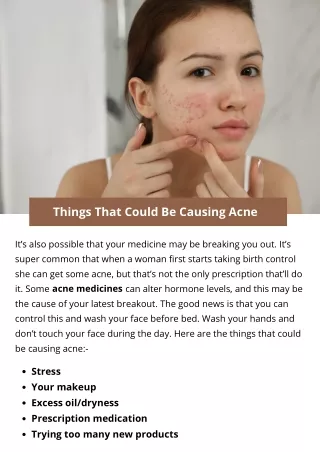 Things That Could Be Causing Acne