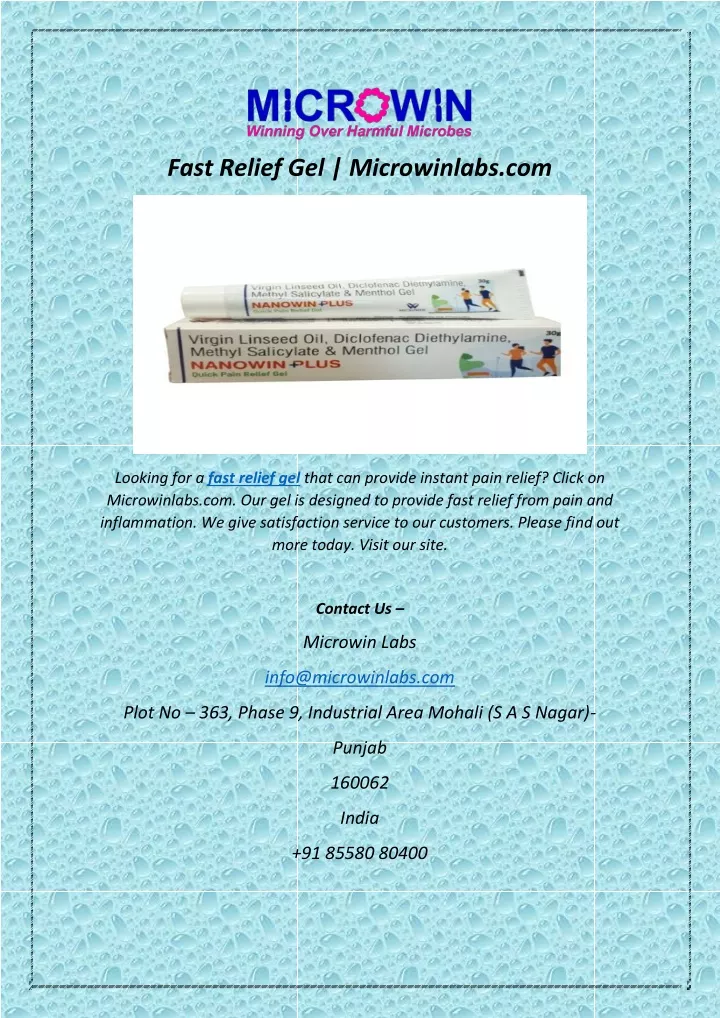 fast relief gel microwinlabs com