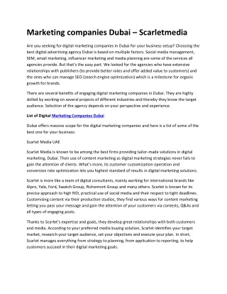 marketing companies dubai scarletmedia