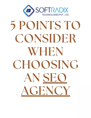 5 Points To Consider When Choosing An SEO Agency