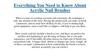 everything you need to know about acrylic nail brushes