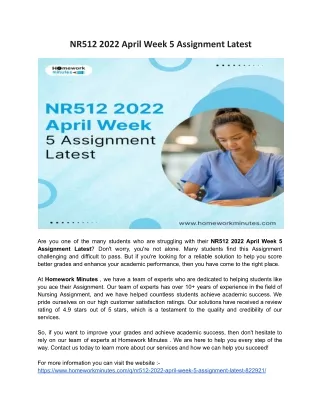 nr512 2022 april week 5 assignment latest