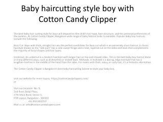 Baby haircutting style boy with Cotton Candy Clipper