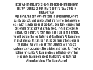 https ogahome in best pu foam store