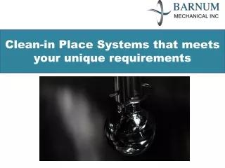 clean in place systems that meets your unique
