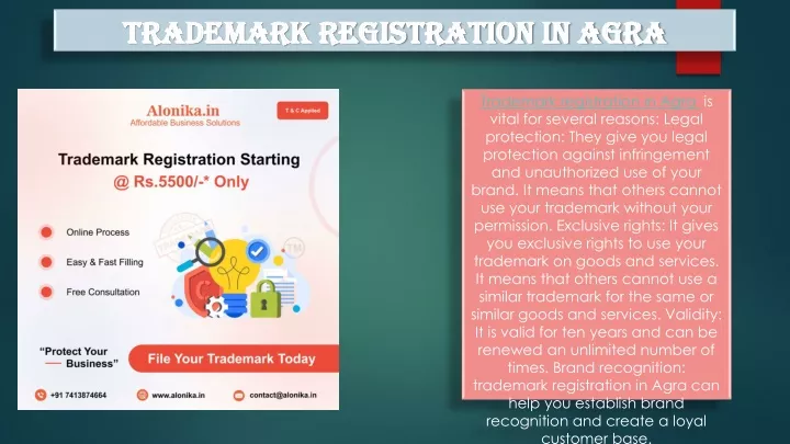 trademark registration in agra