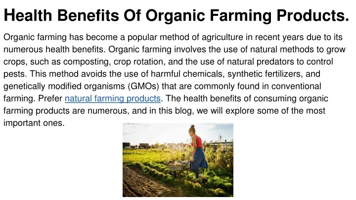 h ealth benefits of organic farming products