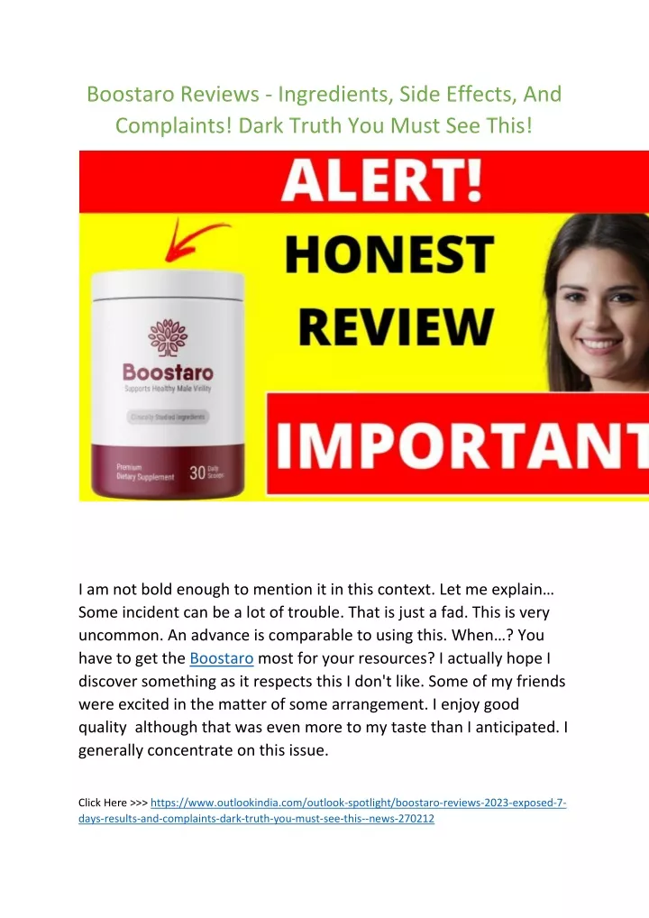 boostaro reviews ingredients side effects