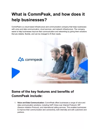 What is CommPeak and How Does It Help Businesses