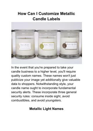 how can i customize metallic candle labels
