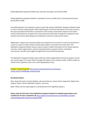 global ophthalmic equipment market size overview