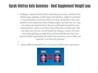 Oprah Winfrey Keto Gummies