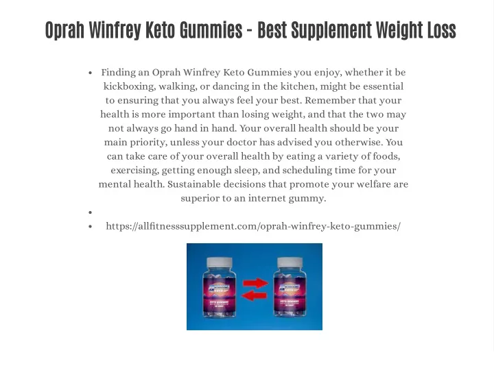 oprah winfrey keto gummies best supplement weight