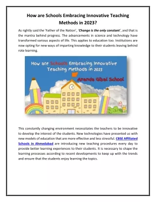 how are schools embracing innovative teaching
