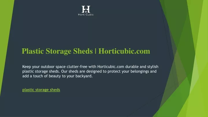 plastic storage sheds horticubic com