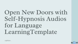 Self-Hypnosis Audios for Language Learning Open New Doors  UpNow