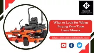 What to Look for When Buying Zero Turn Lawn Mower
