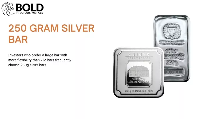 250 gram silver bar