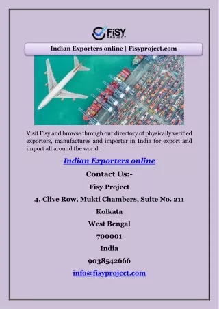 Indian Exporters online | Fisyproject.com