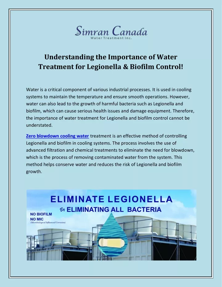 understanding the importance of water treatment