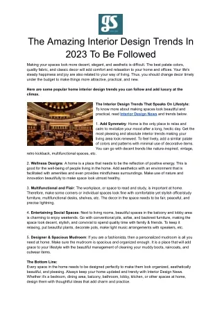 the amazing interior design trends in 2023