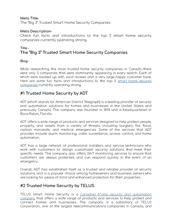 meta title the big 3 trusted smart home security