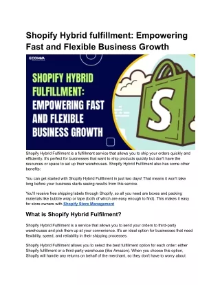 shopify hybrid fulfillment empowering fast