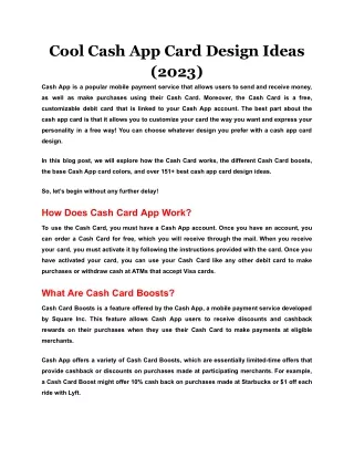 Cool Cash App Card Design Ideas (2023)