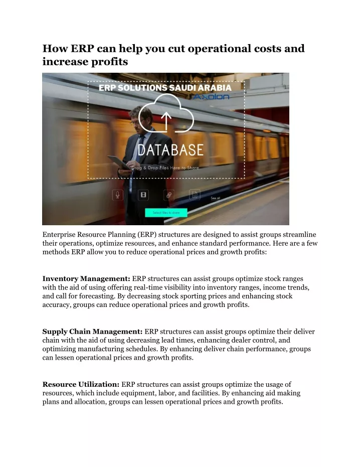 how erp can help you cut operational costs